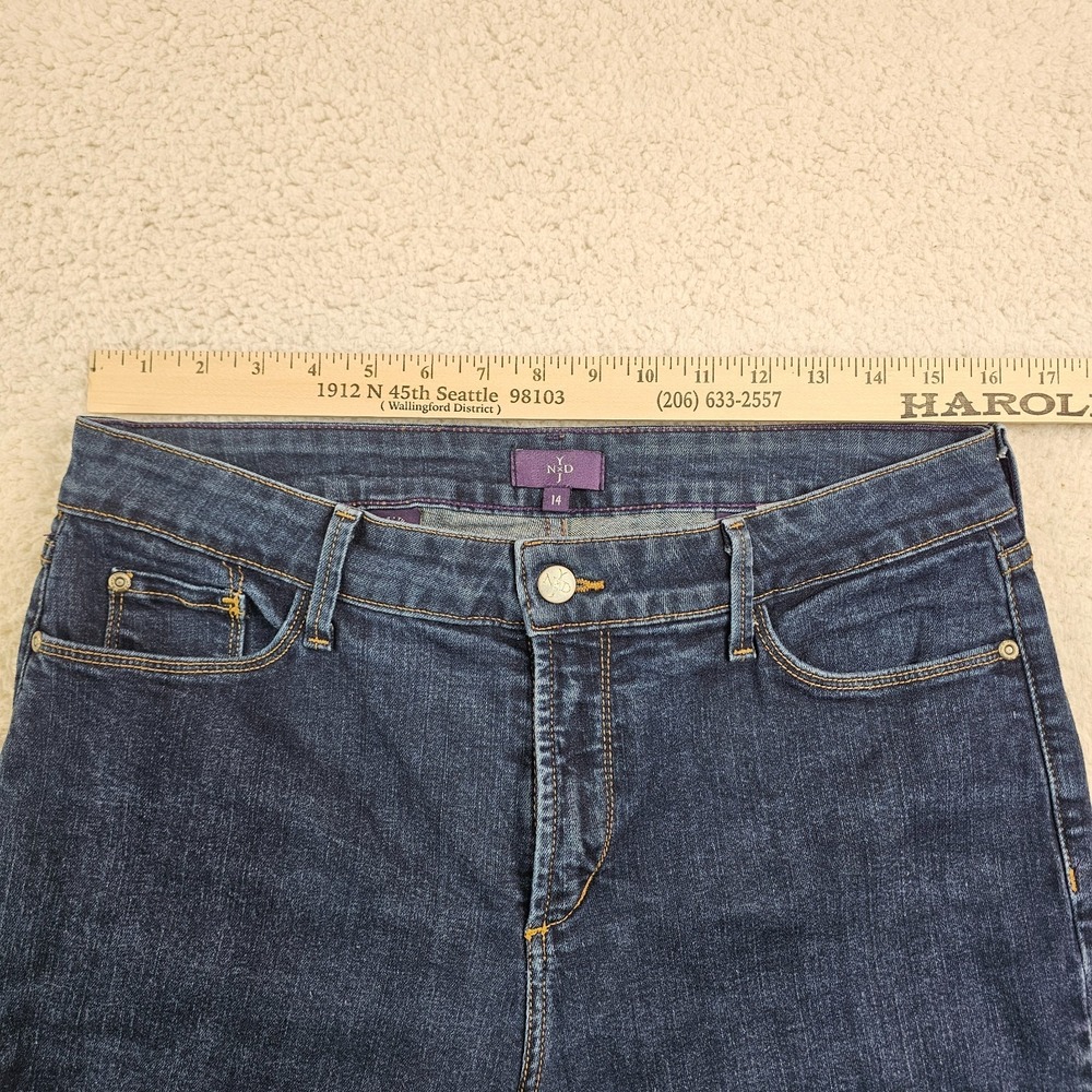 NYDJ Jeans Women's 14 Blue Med Wash Straight Leg High Rise Lift Tuck Technology - Picture 4 of 16
